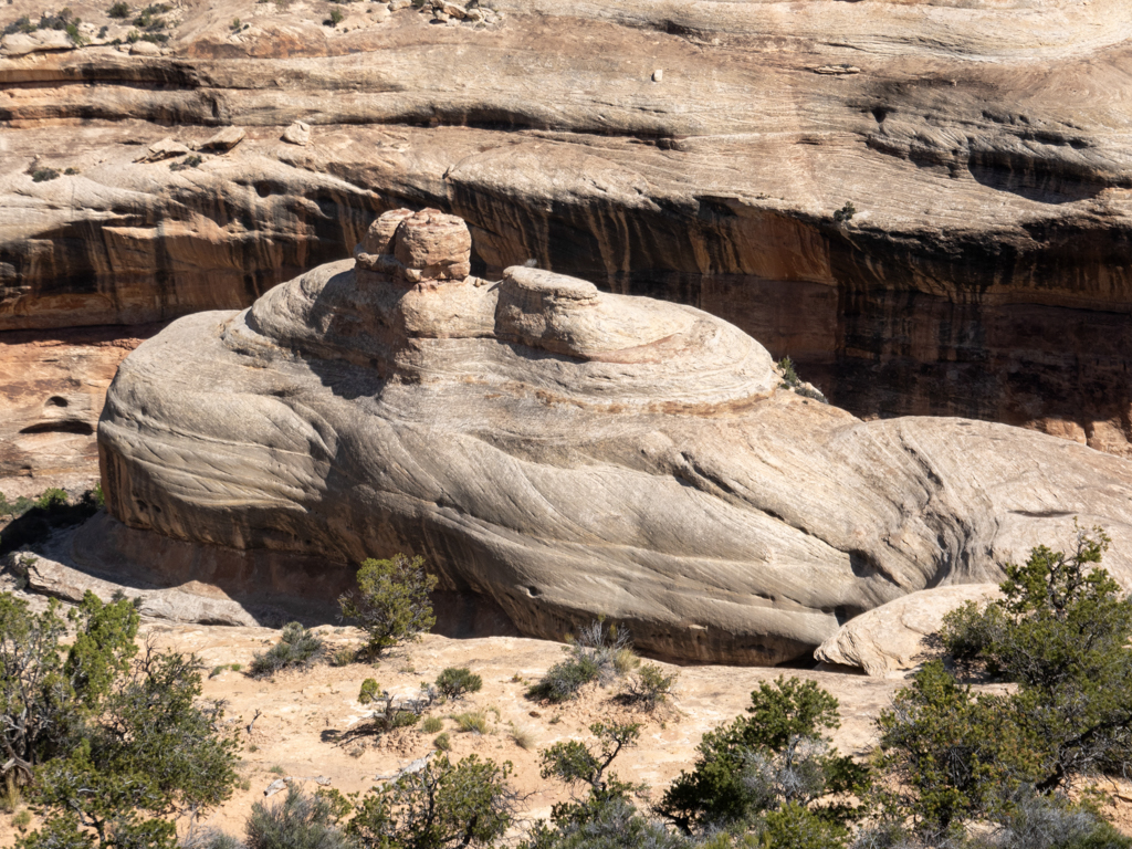 Ein rundgewaschenes Überbleibsel am Canyon Rand aus längst vergangenen Zeiten