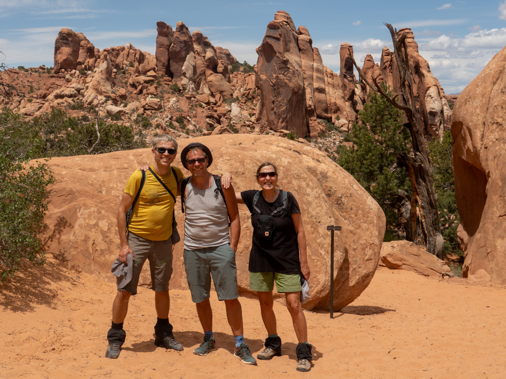 Das fröhliche Trio hier im Arches NP