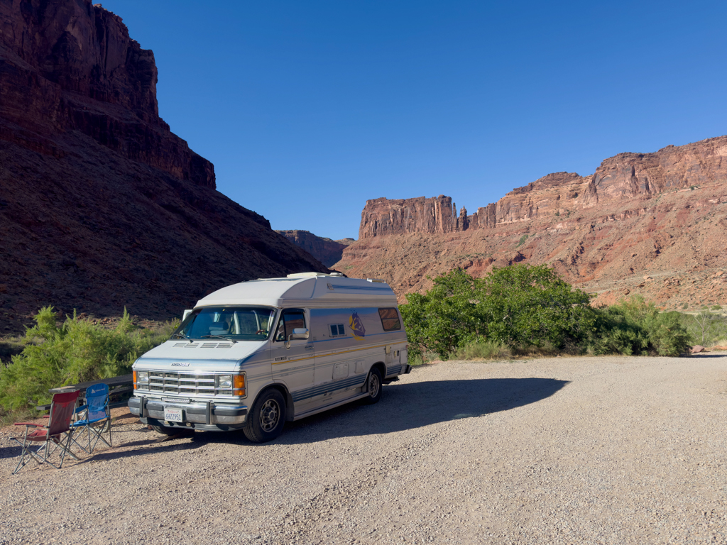 Unser Stellplatz am Drinks Campground direkt am Colorado River