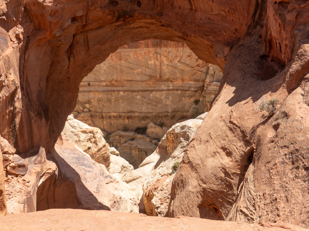 Durchblick durch den mächtigen Bogen des Cassidy Arch