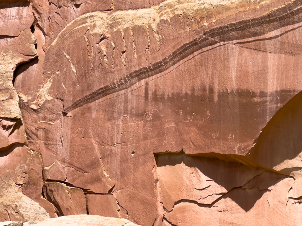 Die Petroglyphen in der Nähe vom Campground waren wohl mal Zielscheiben