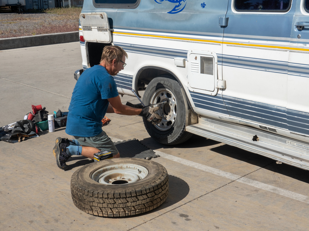 In Panguitch bei Napa Garage angekommen. Selbst ist der Jobi