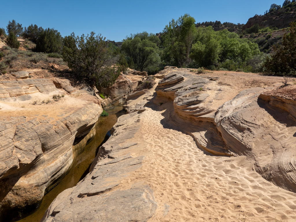 Beim Einstieg zum "Hidden Lake", über den Kanab Creek