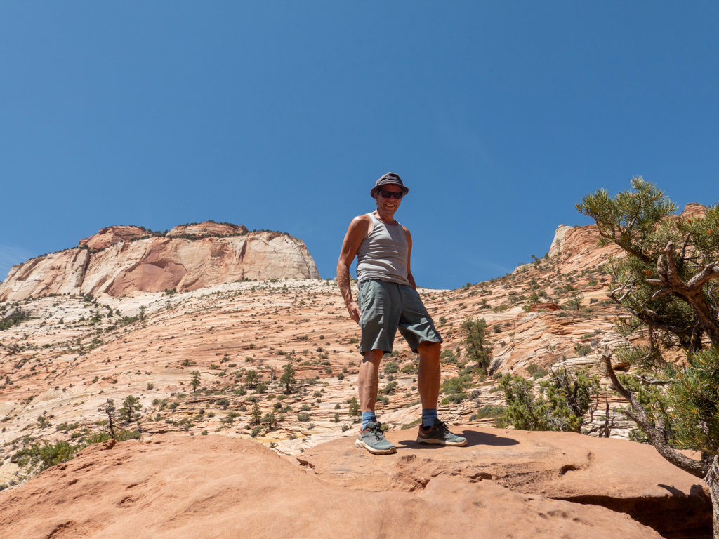 Mit Jo auf der Wanderung zum Aussichtspunkt über den Zion Canyon