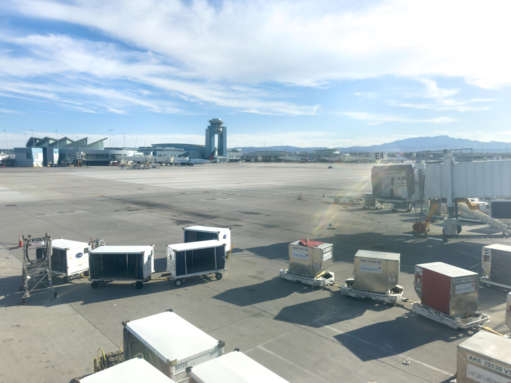 Harry Reid Int. Flughafen in Las Vegas: Ob unser Gepäck wohl mitkommt?
