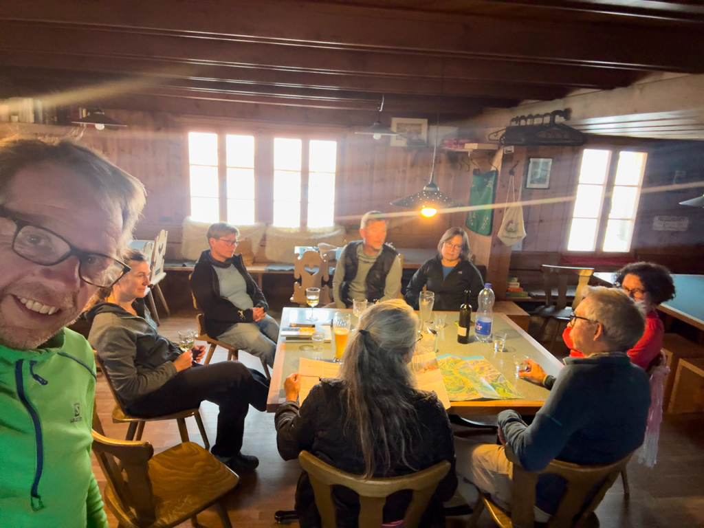 Nach dem Znacht auf der Leglerhütte mit Ted und Lisa