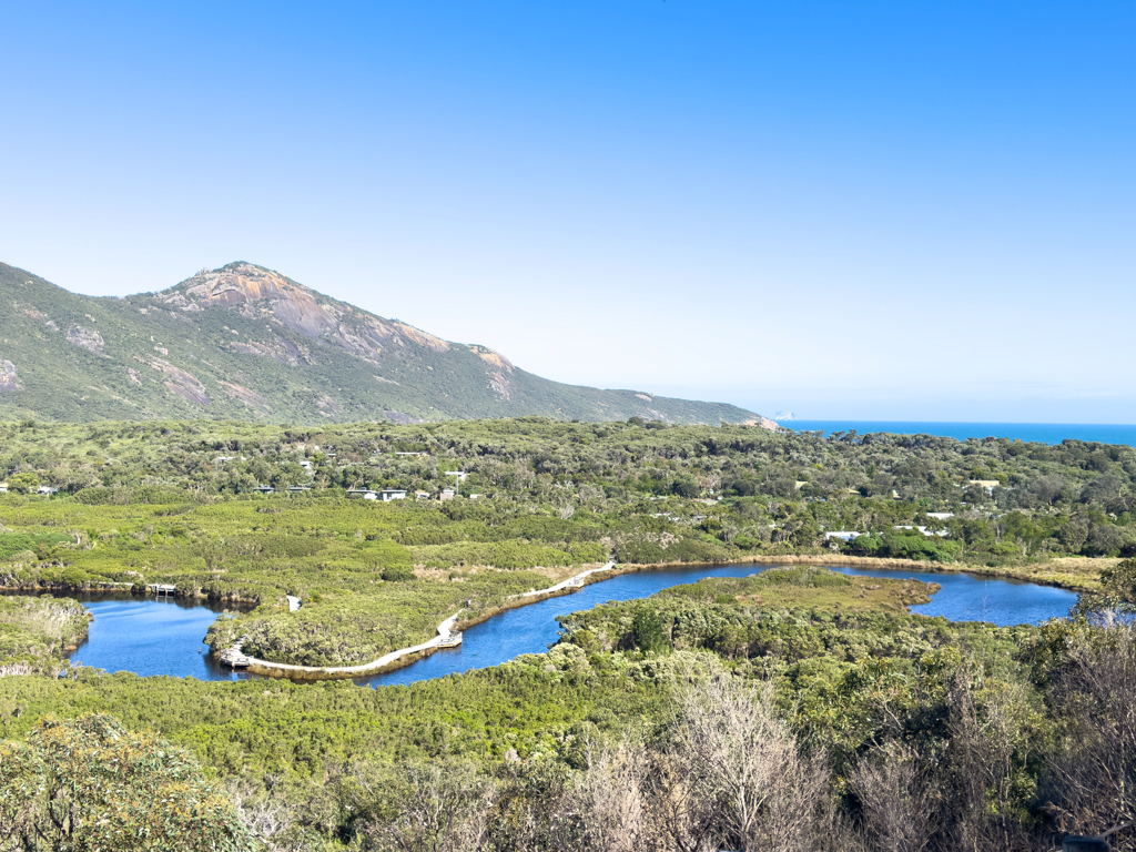 Aussicht auf den Tidal River, Wilsons Promontory N.P.