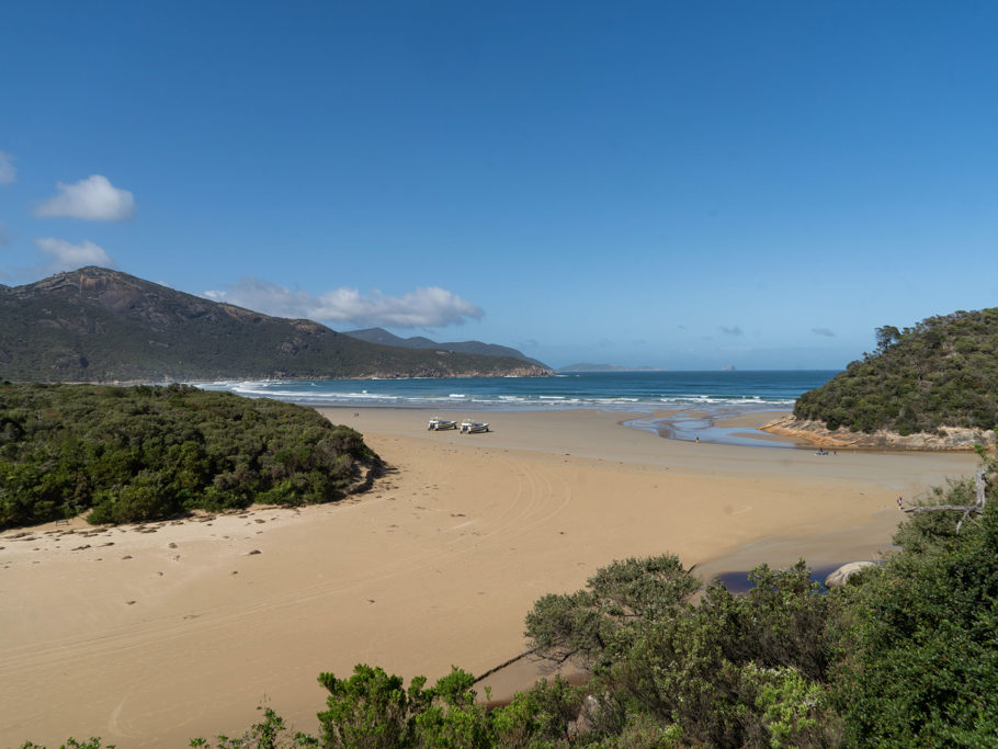 Tidal River Mündung und Norman Beach