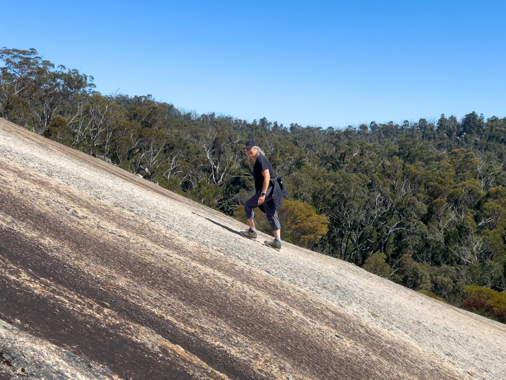 Mit Ma die steilen 300 m den Bald Rock rauf