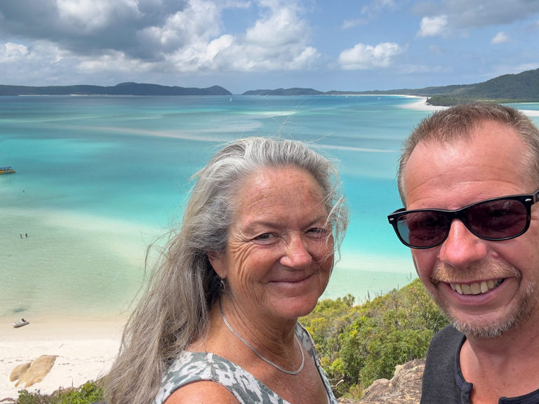 JoMa Selfi vom Look Out auf Whitsunday Islands