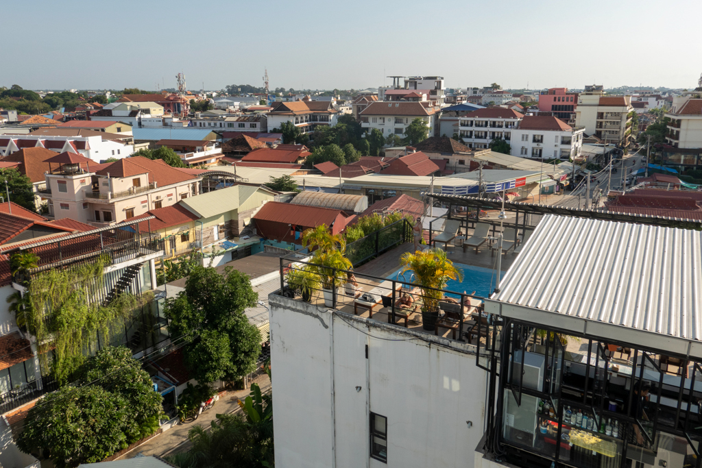 Aussicht von der Rooftop Terrasse eines nahegelegenen Hotels