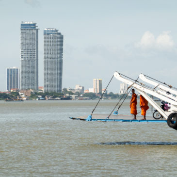 Luftige Fahrt mit der Fähre über den Mekong