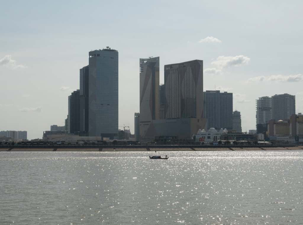 Phnom Penh am Zusammenfluss von Mekong, Tonle Sap und Bassac River