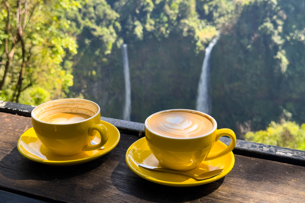 Kaffeepause bei den Wasserfällen