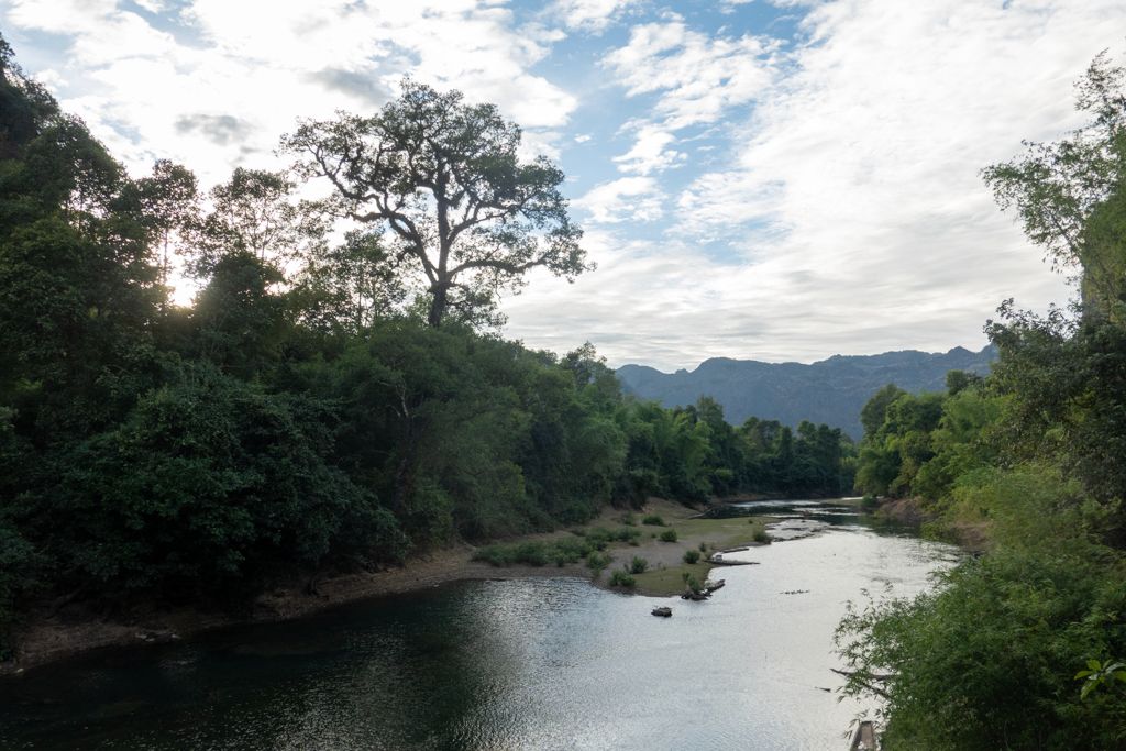 Morgendlicher Blick von der Lounge den Fluss hinunter