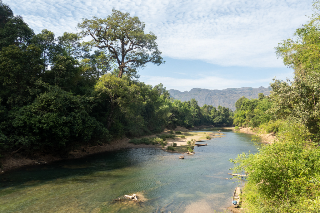 Ein letzter Blick auf die Flusslandschaft am River Resort bevor es weitergeht