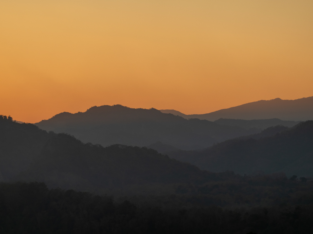 Nach dem Sonnenuntergang auf dem Phousi Hill über Luang Prabang