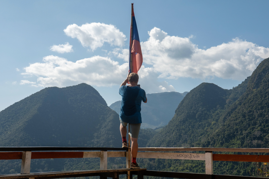 Jo macht ein Pano von der Aussicht