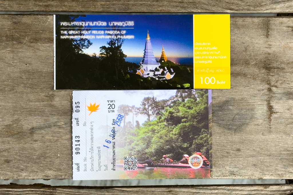 Unsere beiden Tickets zum besuch der beiden Grand Royal Pagoden