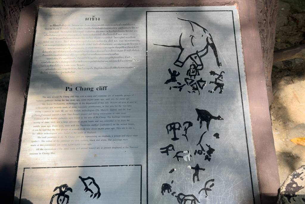 Schematische Darstellungen zu den Felsenmalereien am Pa Chang Cliff