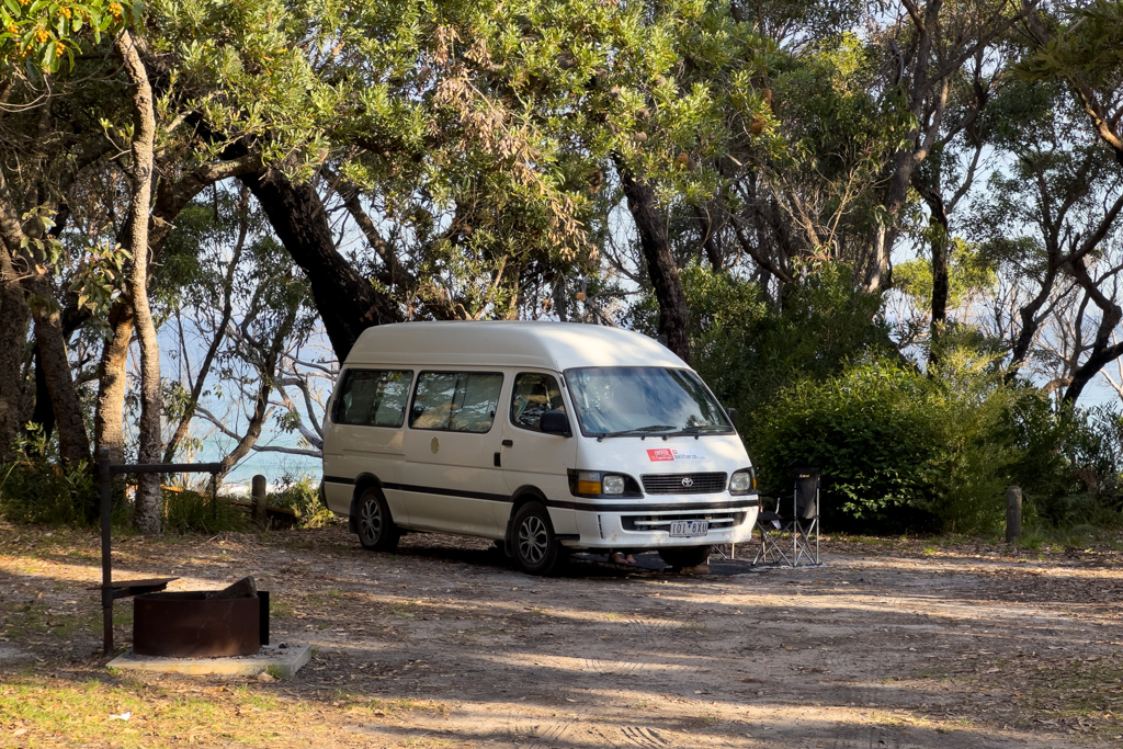 Im Banksia Bluff Campground bei Cape Conran angekommen