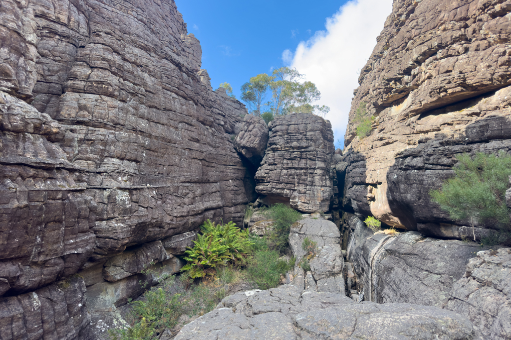 Wie ein Pfropf ist der Fels in den Canyon gestürzt und versperrt den Rest...