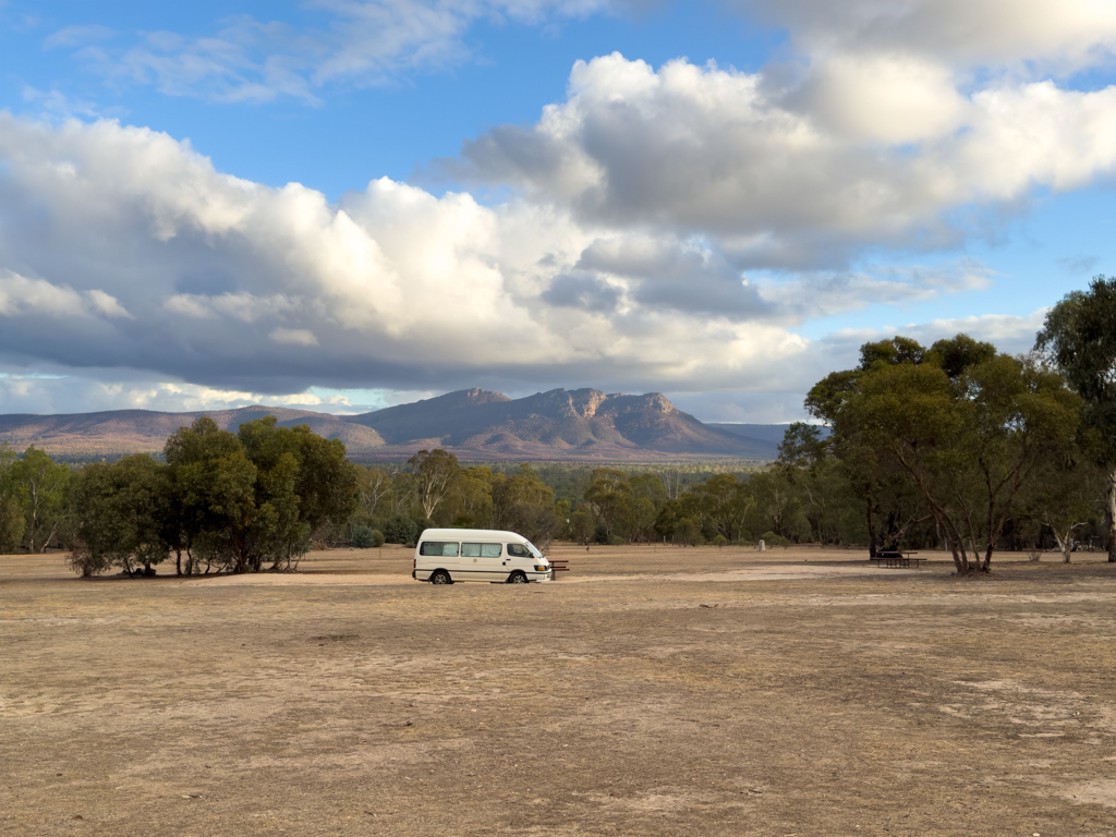 Unser Stellplatz im Wunderland Campground - ganz alleine