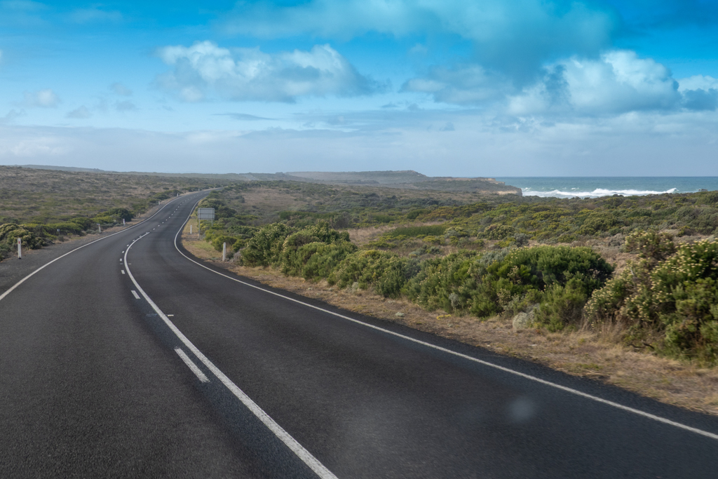 Unterwegs auf der GERAT OCEAN ROAD immer am Meer entlang