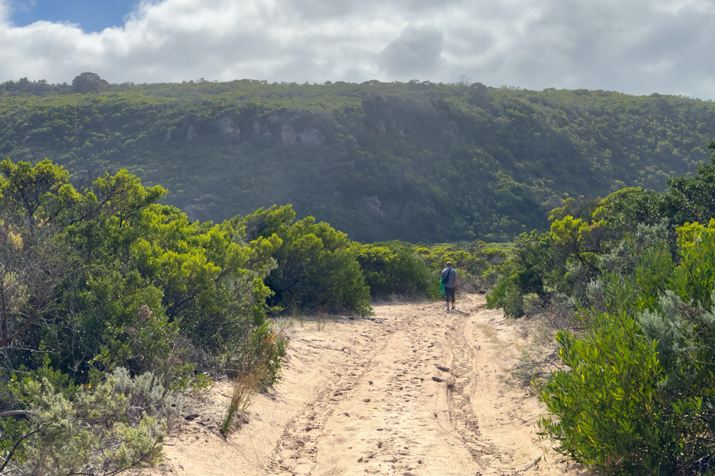 Nicht gerade anspruchsvoll unsere Sandwanderung vom Campground aus ans Meer...
