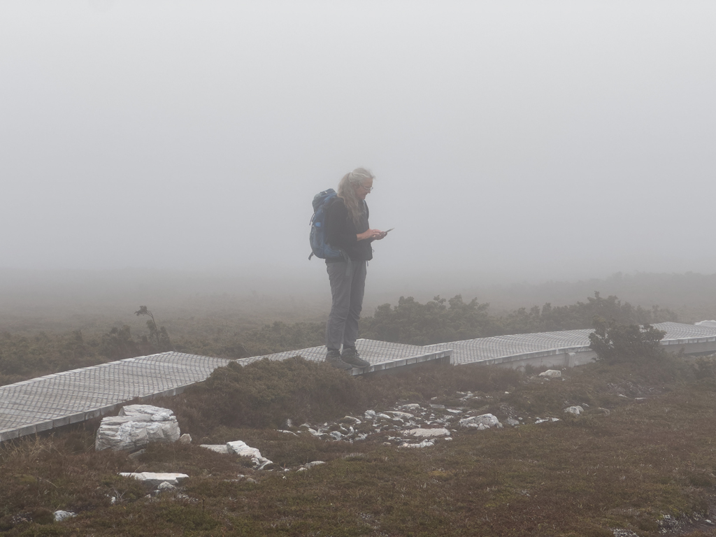 Ma verschwindet fast im Nebel...