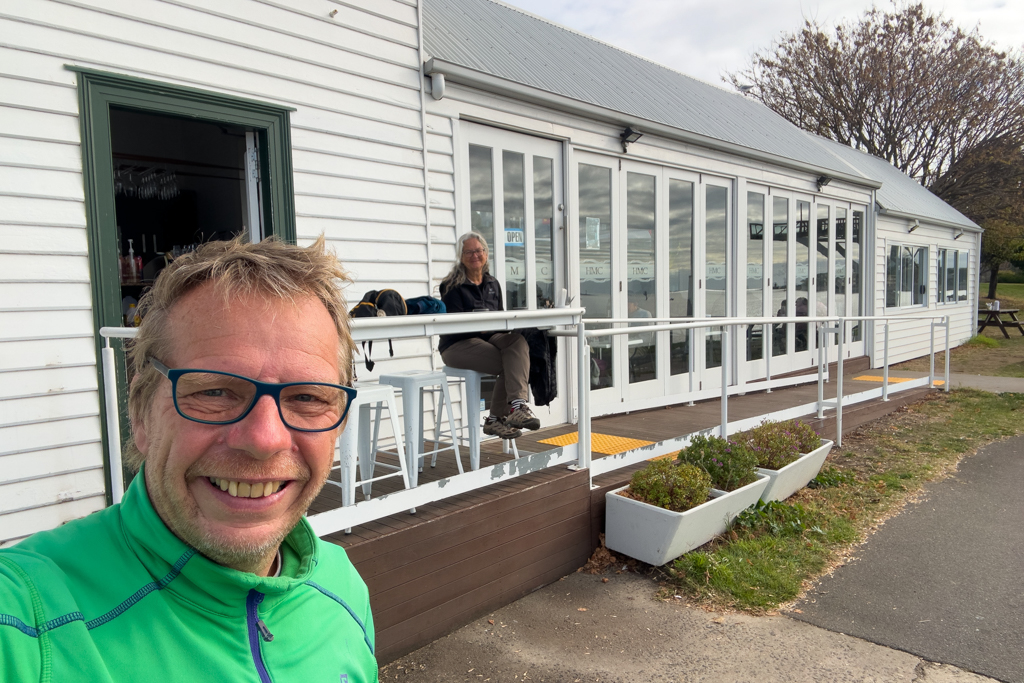 Im Harbourmastercafé wo unserer Tasmanien Reise vor 6 Wochen begann