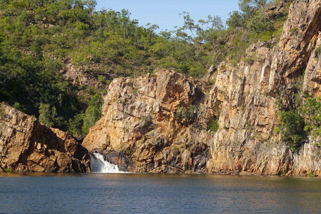Der grosse Plunge Pool bei den Edith Falls ist wegen Krokis gesperrt