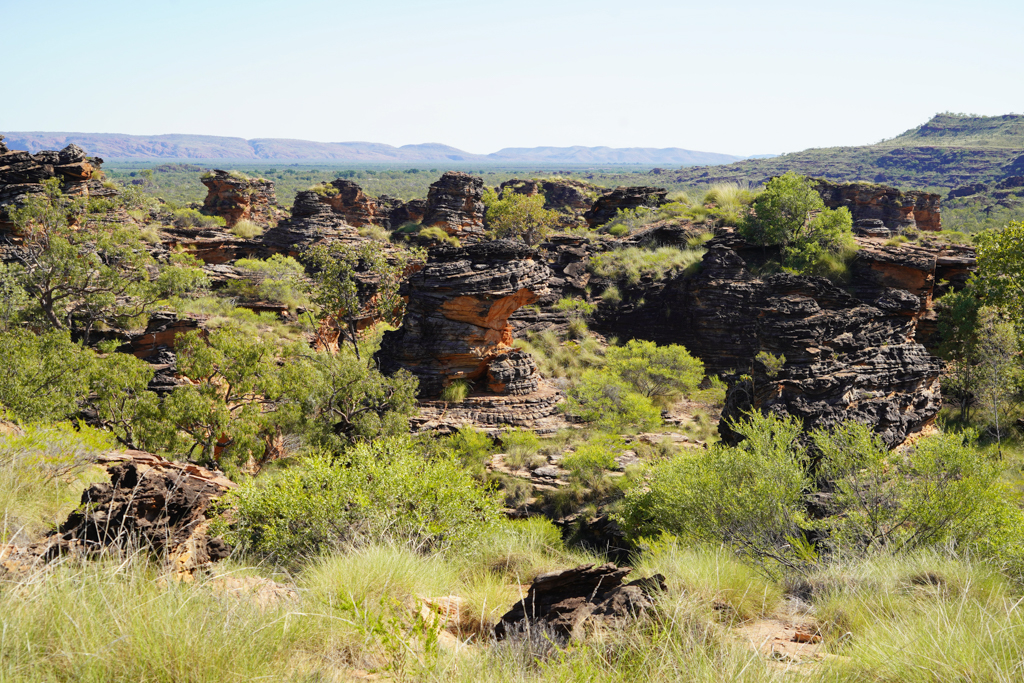 Ein Blick von oben auf die Landschaft die Mini Bungle Bungles