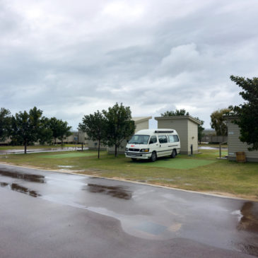 Regentag im Kalbarri Red Bluff Tourist Park