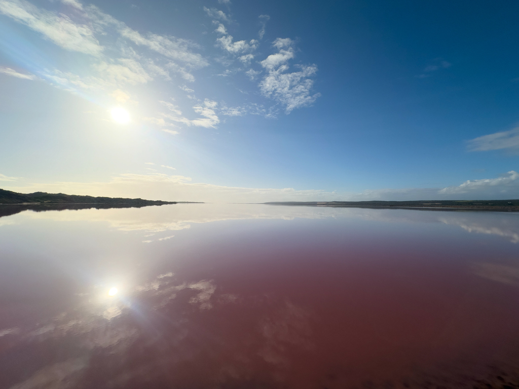 Spiegelglatt präsentiert sich uns heute die Pink Lagoon