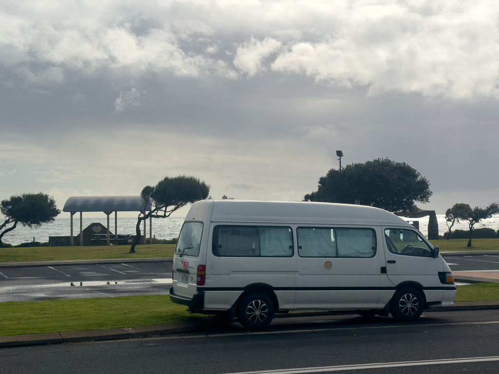Unsere Parkbucht in Bunbury am Ocean Drive direkt am Meer
