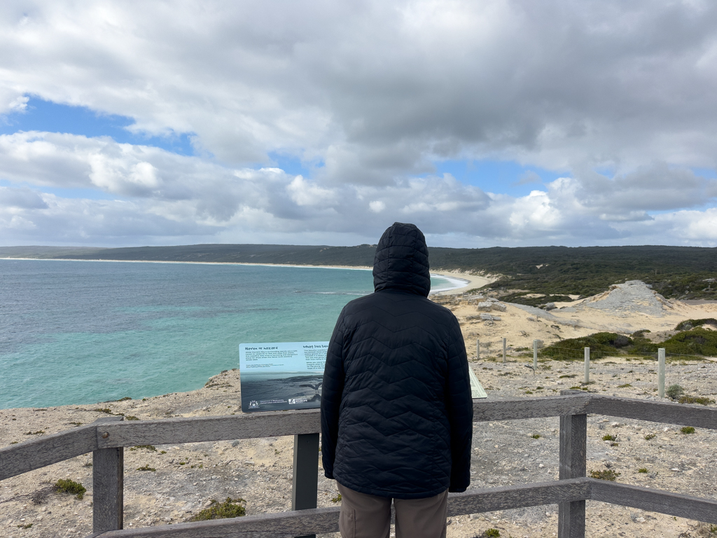 Vom Lookout sieht man auf die Hamelin Bay hinunter