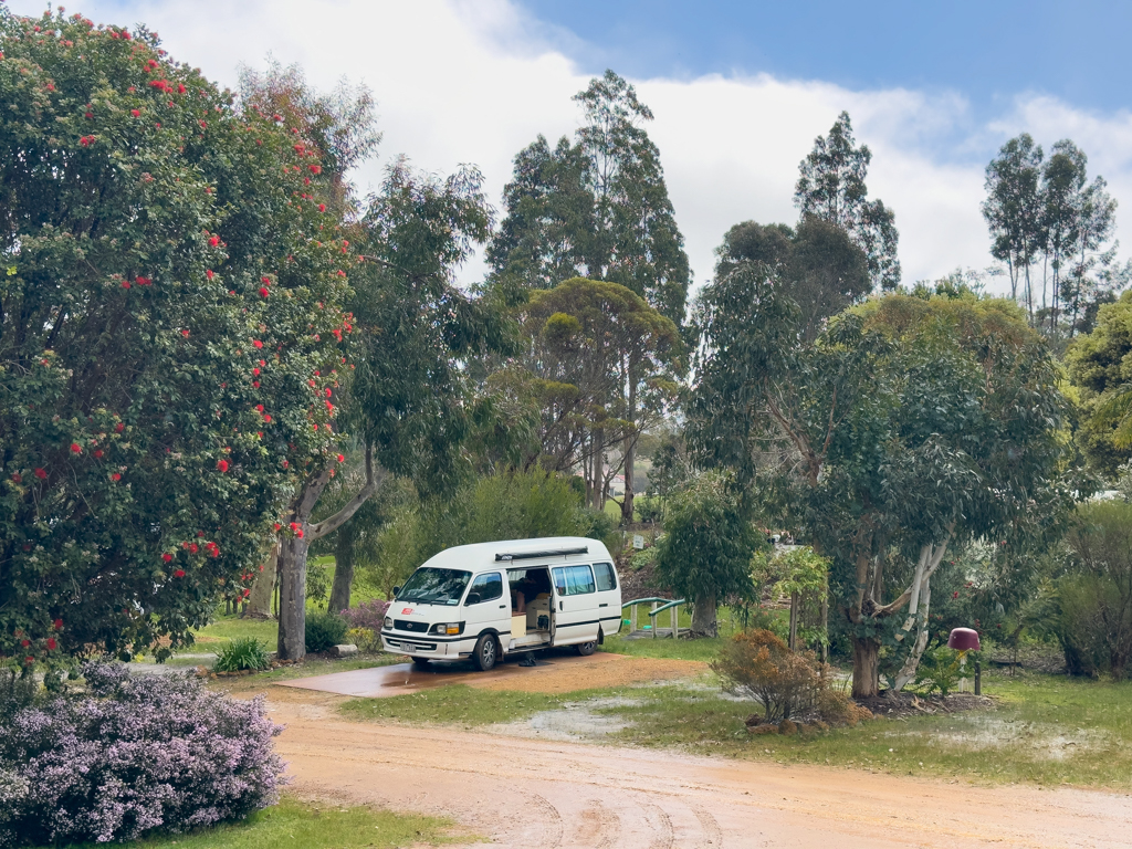 Unser grosser Stellplatz im Porongurup Range Tourist Park