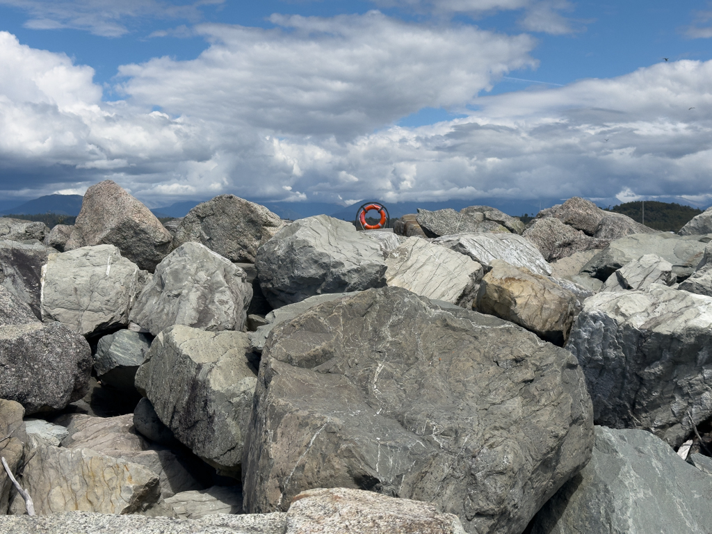 Rettungsring am Sunset Point der Hokitika Beach