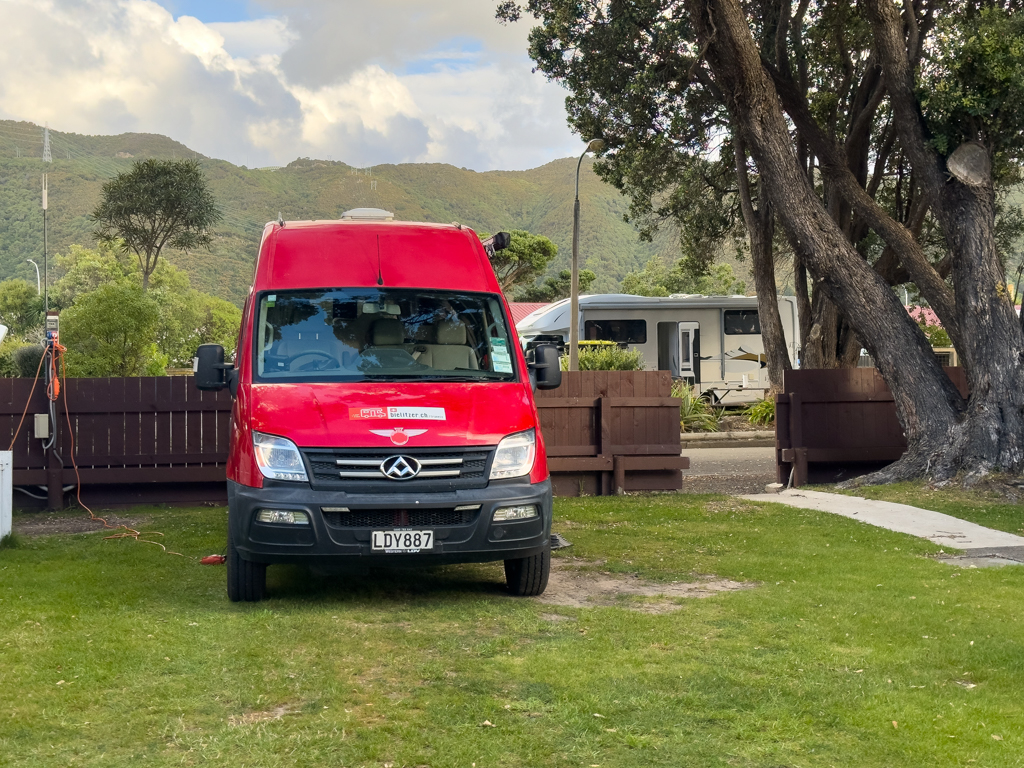 Wir stehen im schon bekannten Campground Lower Hutt auf der Nordinsel