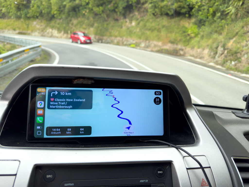 Unser Navi zeigt eine kurvenreiche Strecke voraus...